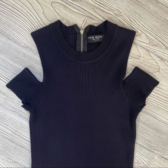 Few Moda Black Ribbed Bodycon Dress - Picture 7 of 7